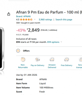 Afnan 9PM Inspired Attar 25g