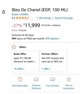 Blue de Chanel Inspired Attar 25g