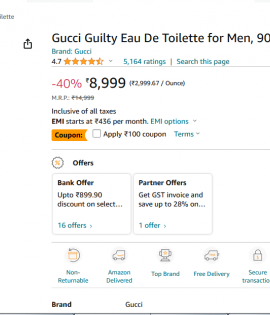 Gucci Guilty Inspired Attar 25g