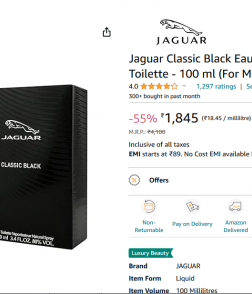 Jaguar Black Inspired Attar 25g