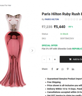 Paris Hilton Ruby Rush Inspired Attar 25g
